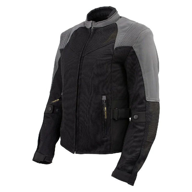 Design Trend Xelement 'Gold Series' XS22007 Women's 'Be Cool' Black and Grey Armored Textile with Soft-Shell Motorcycle Jacket