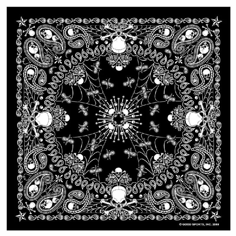 Cozy Fashions Hot Leathers BAB1039 Black Paisley Skull Bandana