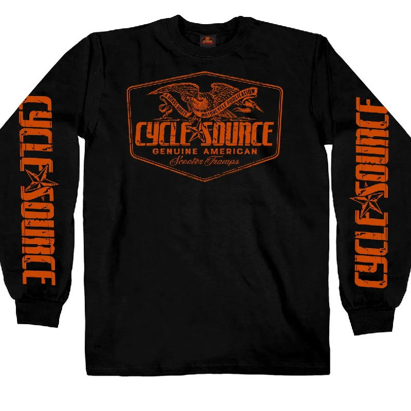 Personalized Wear Official Cycle Source Magazine CSM2010 Men’s Eagle Black Long Sleeve Black Shirt