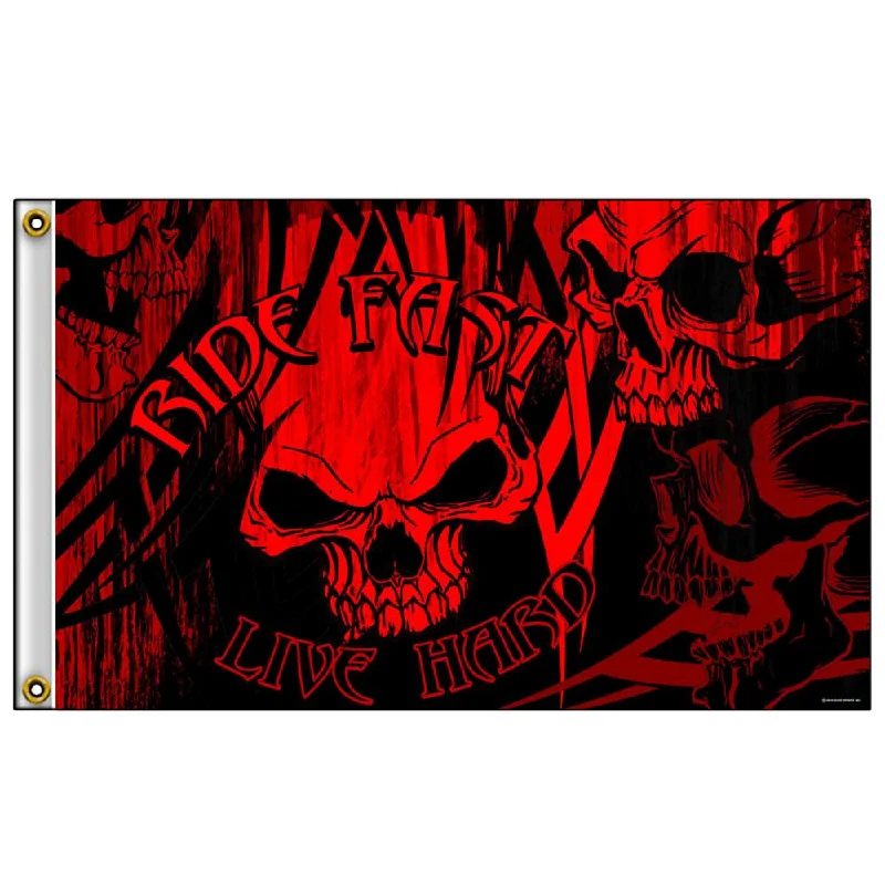 Minimal Style Hot Leathers FGA1082 Over The Top Skulls Flag 3 Foot x 5 Foot