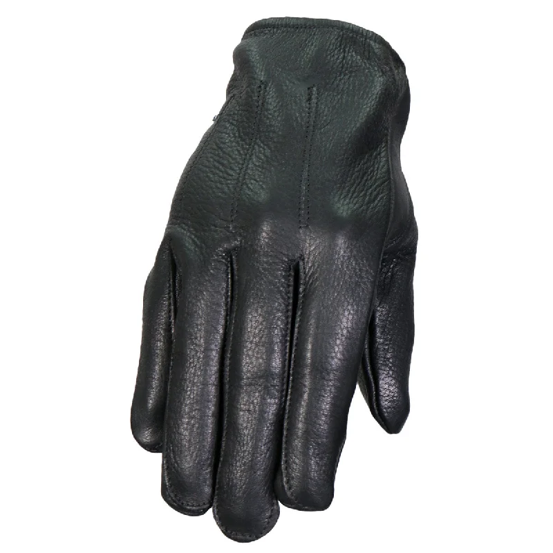Classic Retro Hot Leathers GVD1014 Black Unlined Deerskin Driving Leather Gloves