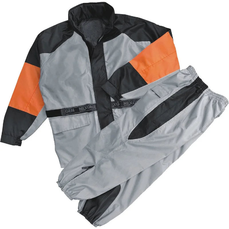 Bright Colors NexGen SH221701 Ladies Orange and Silver Oxford Water Resistant Rainsuit