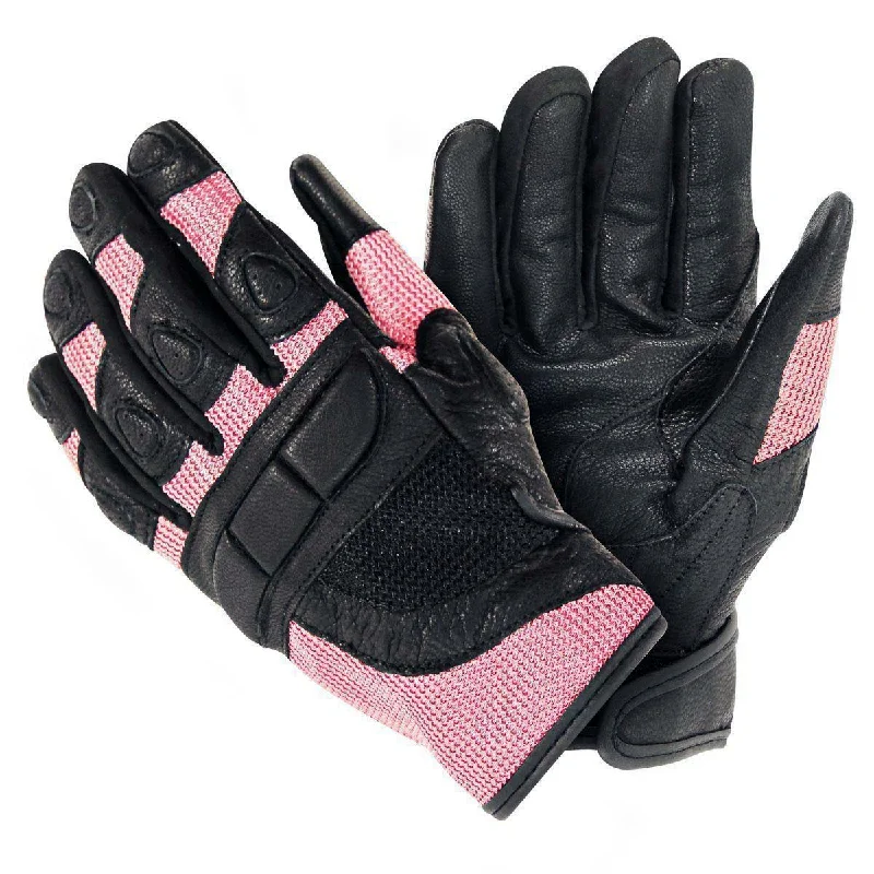 Classic Style Xelement XG80206 Women's Black and Pink Mesh Cool Rider Motorcycle Gloves Classic Style Xelement XG80206 Women's Black and Pink Mesh Cool Rider Motorcycle Gloves