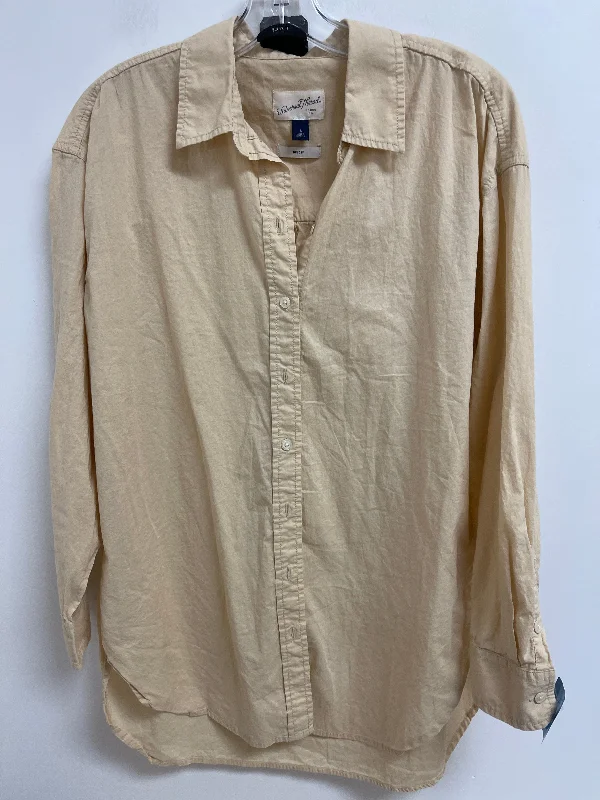 Fashion Wear Tunic Long Sleeve By Universal Thread In Cream, Size: S
