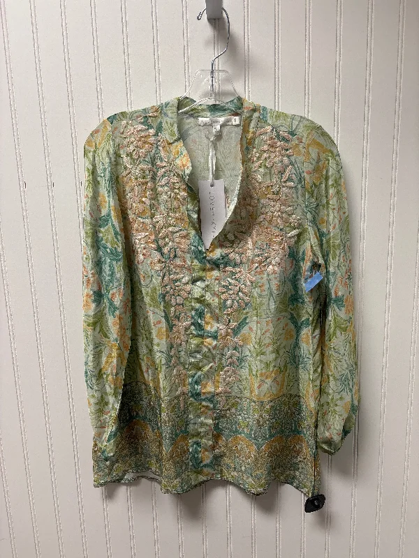 Elegant Wear Top Long Sleeve By Clothes Mentor In Floral Print, Size: S