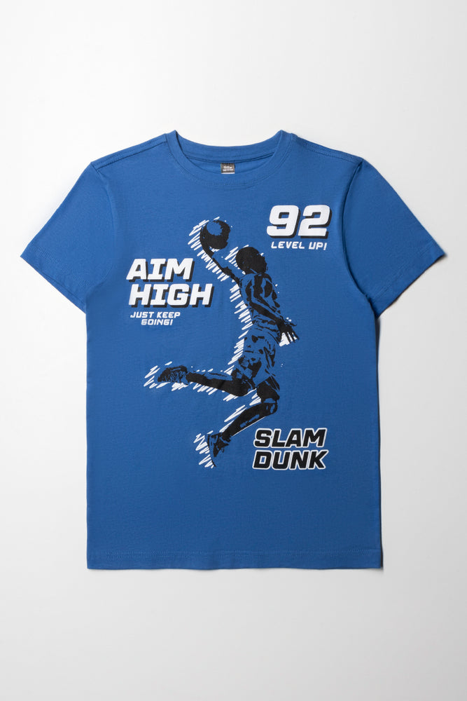 Versatile Comfort Wear Printed T-Shirt Mid Blue