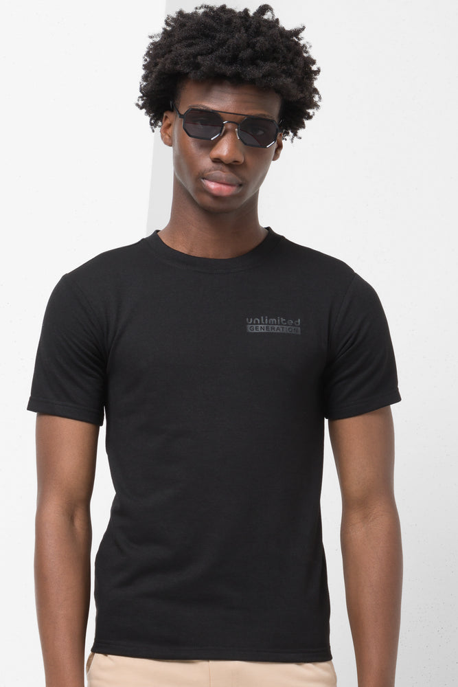 Cute Style Short Sleeve T-Shirt Black