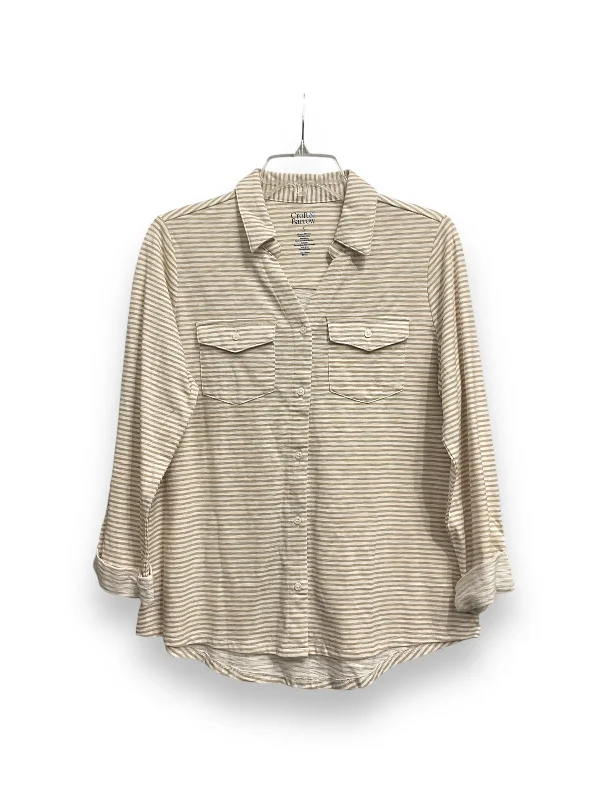 Fashion Style Top Long Sleeve By Croft And Barrow In Striped Pattern, Size: S