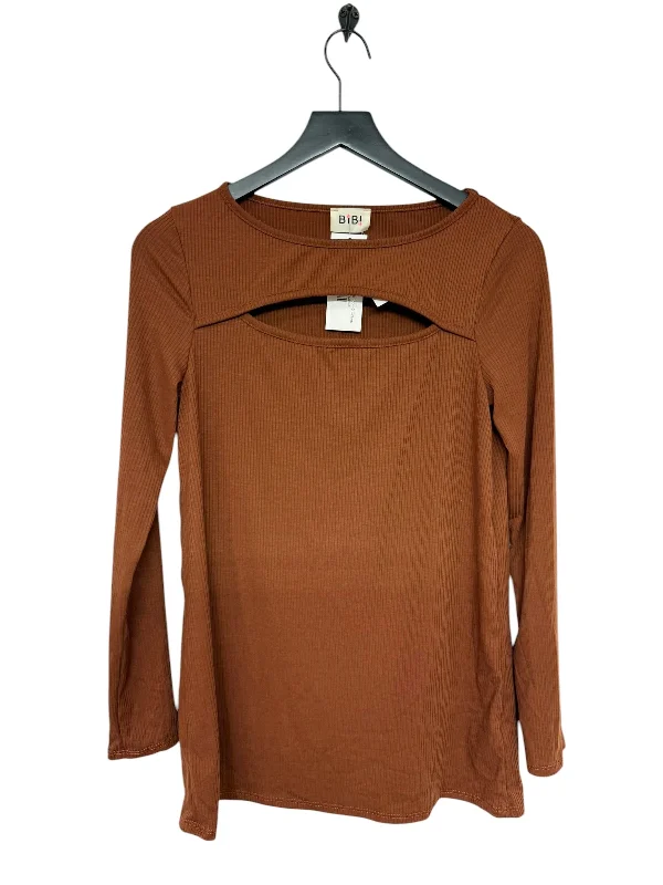 Everyday Chic Top Long Sleeve By Bibi In Orange, Size: S