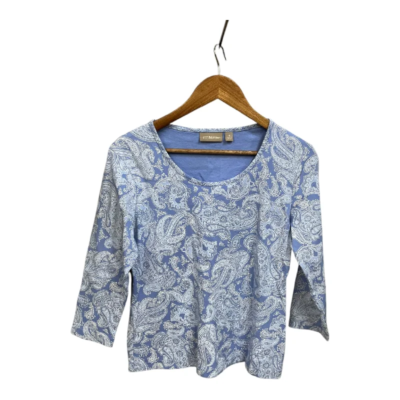 Soft Wearables Top 3/4 Sleeve By Croft And Barrow In Blue, Size: M