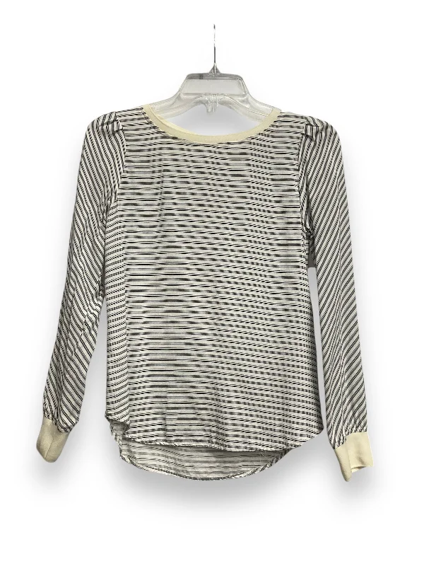 Elegant And Simple Top Long Sleeve By Loft In Striped, Size: Xs