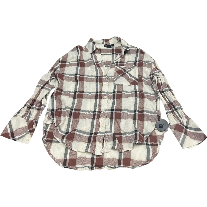 Cozy Layers Top Long Sleeve By Sanctuary In Plaid Pattern, Size: Xs