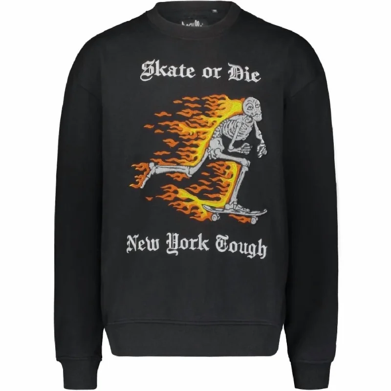 Fashion Innovation Men's Skate Or Die Crewneck In Black