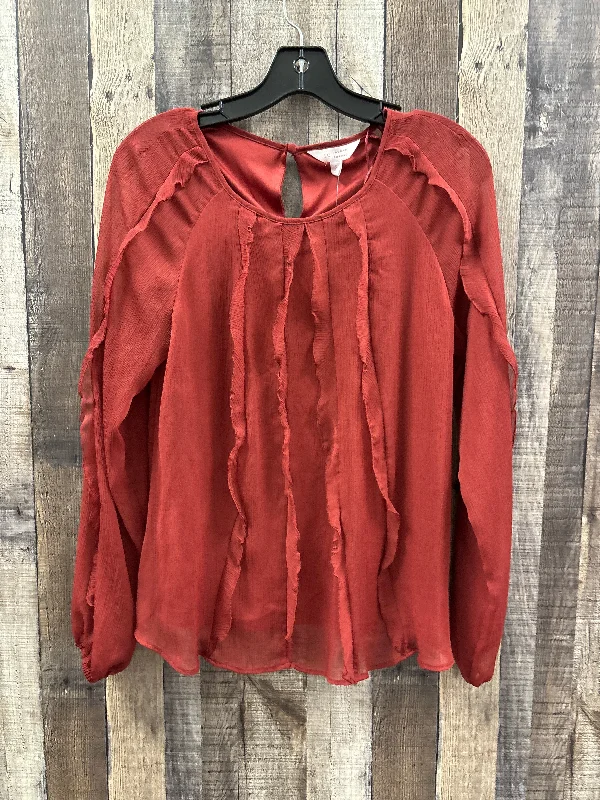 Lazy Home Top Long Sleeve By Lc Lauren Conrad In Red, Size: S
