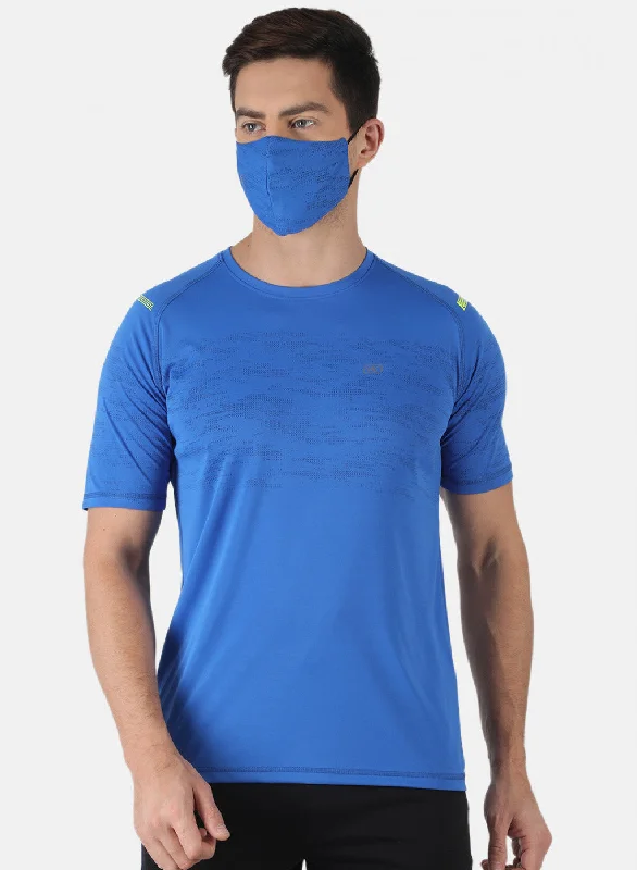 British Style Men Blue Printed T-Shirt