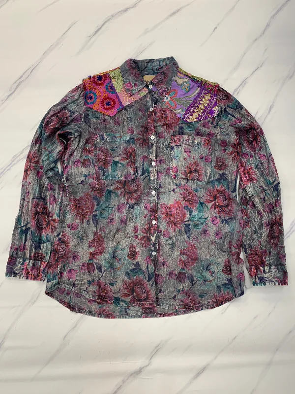 Artistic Temperament Top Long Sleeve By Cmc In Multi-colored, Size: M
