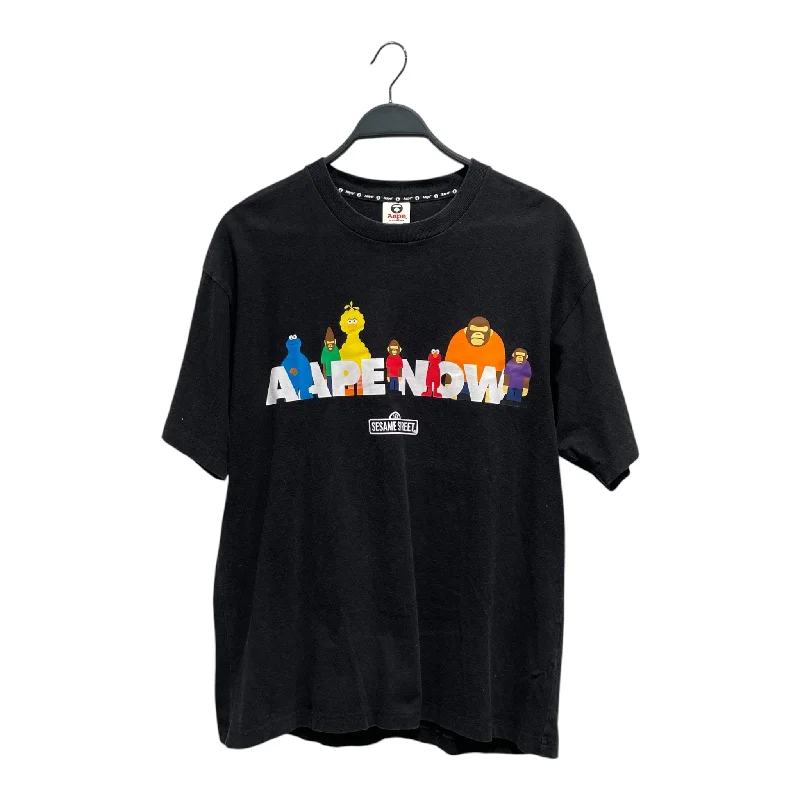 Trendy Items AAPE BY A BATHING APE/T-Shirt/L/Cotton/BLK/SESAME STREET