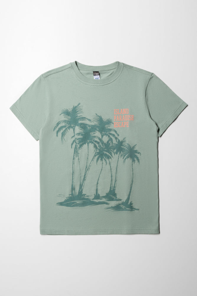 Comfortable Tops Paradise Short Sleeve T-Shirt Green