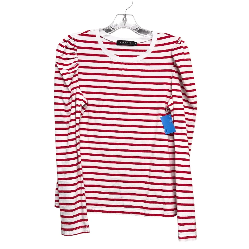 Comfortable Chic Top Ls By Merokeety In Striped Pattern, Size:M