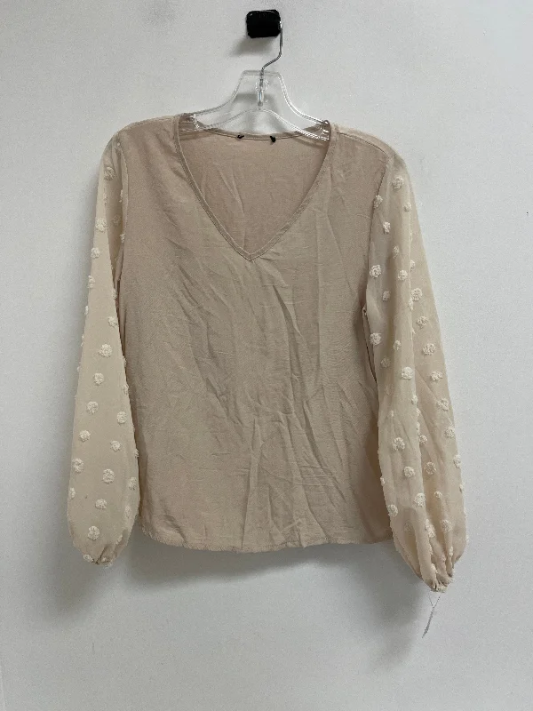 Chic Outfits Top Long Sleeve By Clothes Mentor In Cream, Size: S