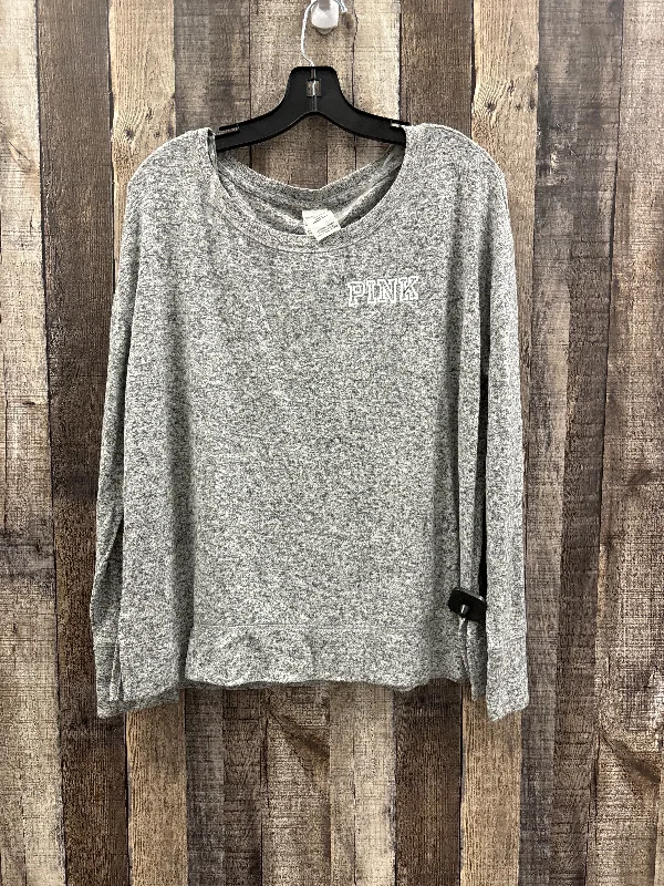High-end Sense Top Long Sleeve By Pink In Grey, Size: L