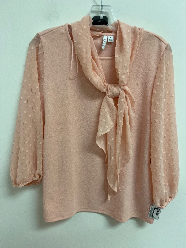 Minimal Classic Top Long Sleeve By Elle In Pink, Size: M