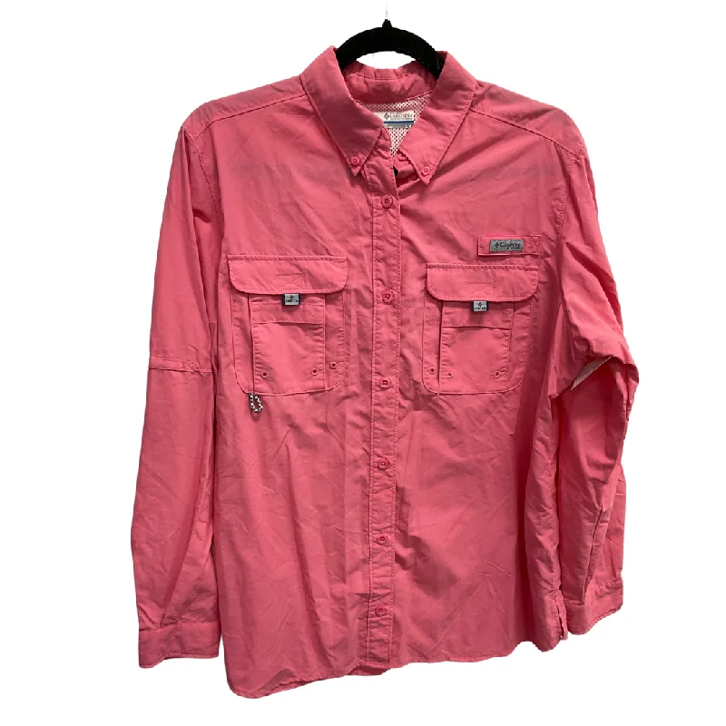 Simple Looks Top Long Sleeve By Columbia In Pink, Size: L