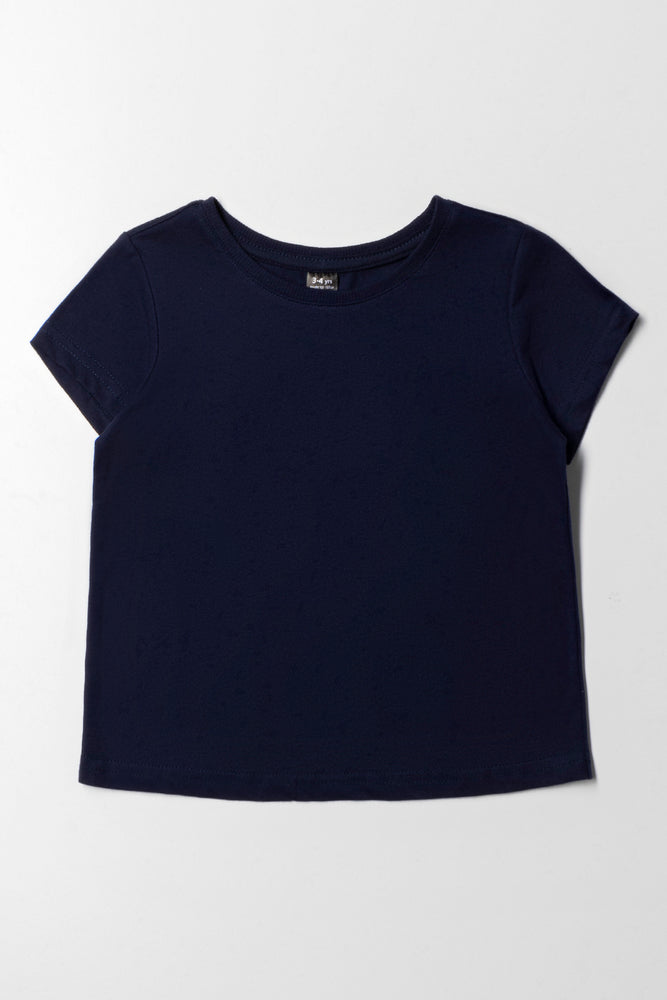 Luxury Temperament Short Sleeve T-Shirt Navy