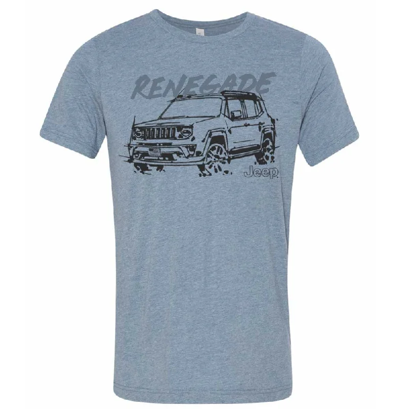 Practical Style Mens Jeep® Renegade - LDD Series - Triblend Lake Blue T-Shirt