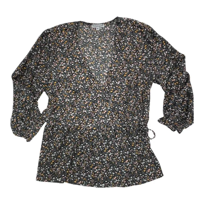 Modern Tailoring Top Long Sleeve By Wishlist In Floral Print, Size: M