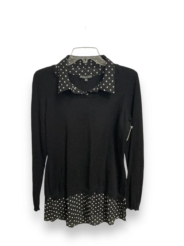 Loose Fit Top Long Sleeve By Adrianna Papell In Black, Size: M