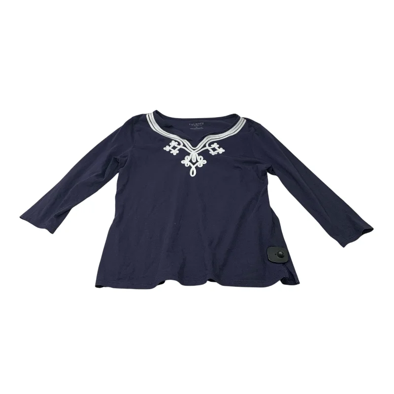 Leisure Travel Top 3/4 Sleeve By Talbots In Navy, Size: Sp
