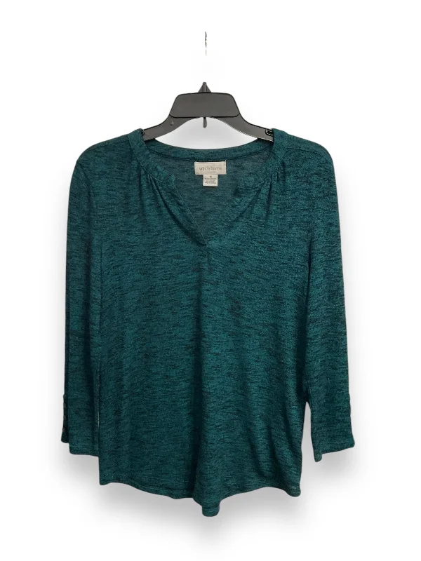 Sports Cool Top Long Sleeve Basic By Liz Claiborne In Blue, Size: M