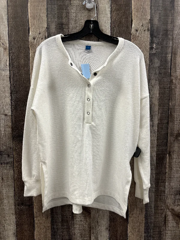 Fashionable Items Top Long Sleeve By Old Navy In Ivory, Size: S