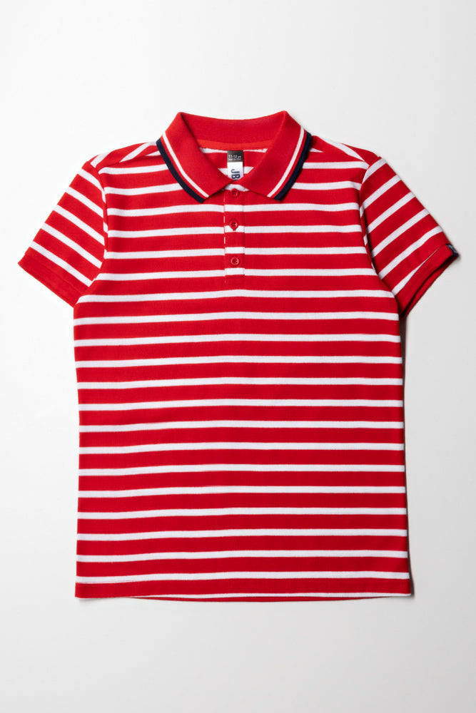 Fashion Comfort Ss Golfer Stripe Red