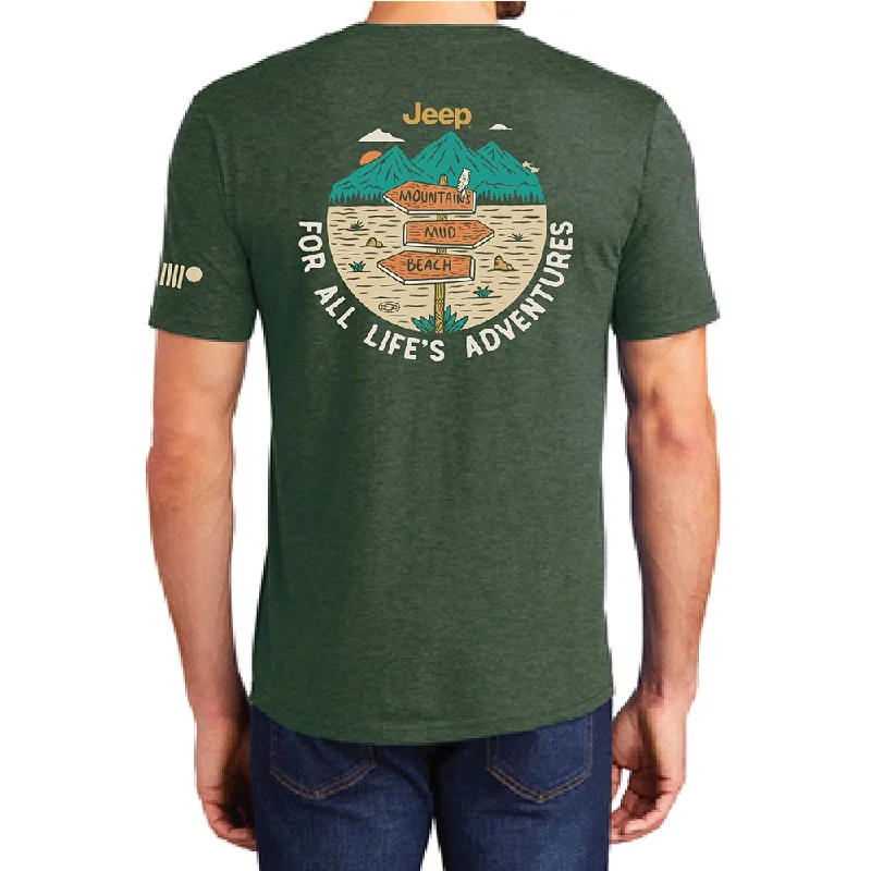 Personalized Wear Mens Jeep® For All Life's Adventures T-Shirt - Heather Forest Green