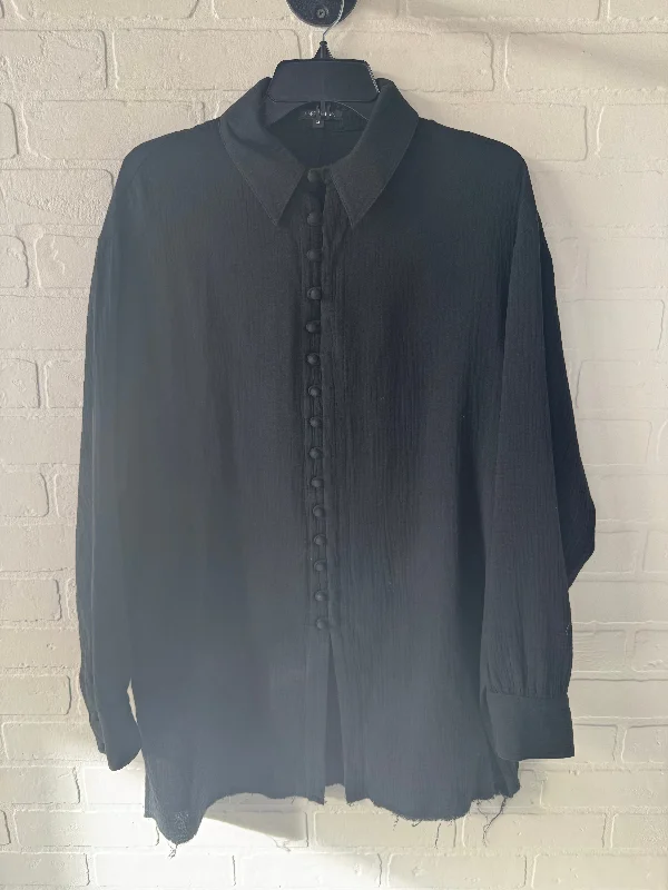 Comfortable Fashion Tunic Long Sleeve By Papermoon In Black, Size: M