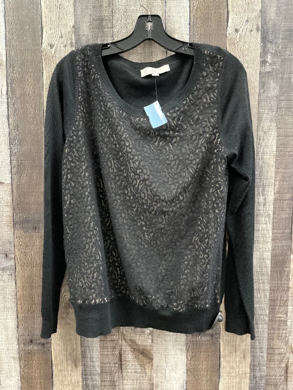 Simple Elegance Top Long Sleeve By Loft In Black, Size: L