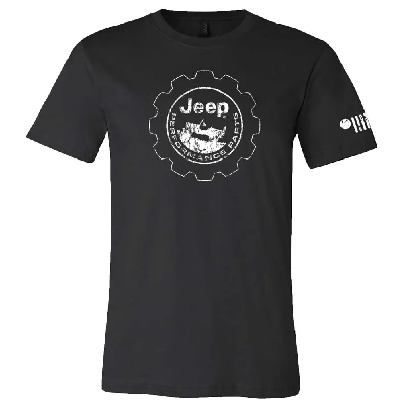 British Fashion Mens Jeep® Performance Distressed Logo T-Shirt - Black