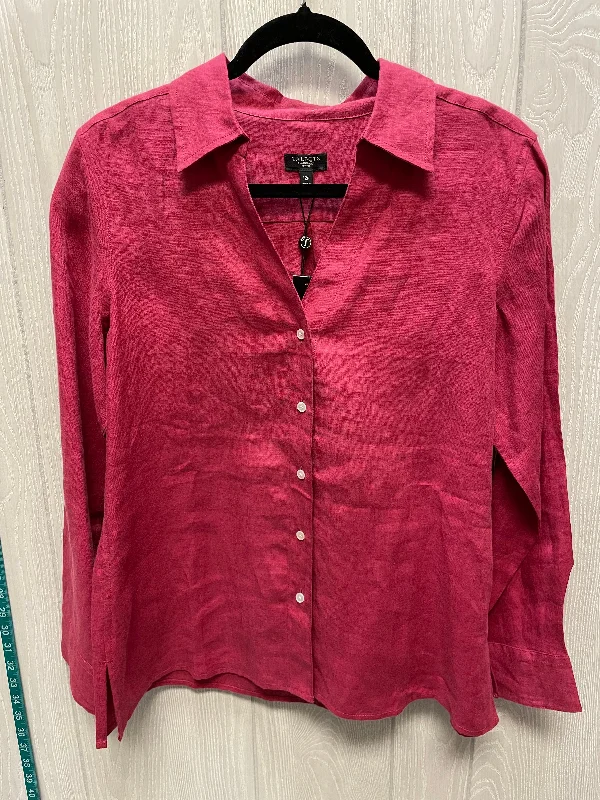 Comfortable Design Top Long Sleeve By Talbots In Pink, Size: L
