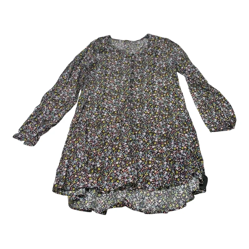 End Of The Year Top Long Sleeve By Loft In Floral Print, Size: Xsp