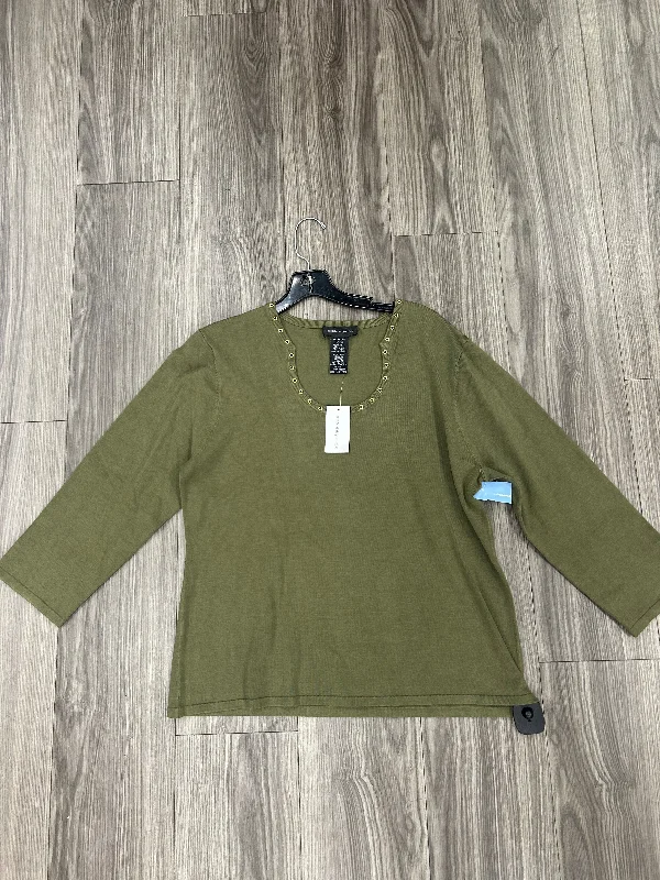Classic Top Long Sleeve Basic By Cable And Gauge In Green, Size: Xl