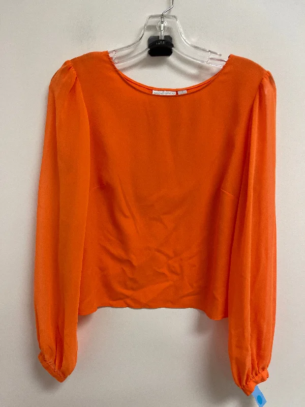 Classic Style Top Long Sleeve By Bisou Bisou In Orange, Size: S