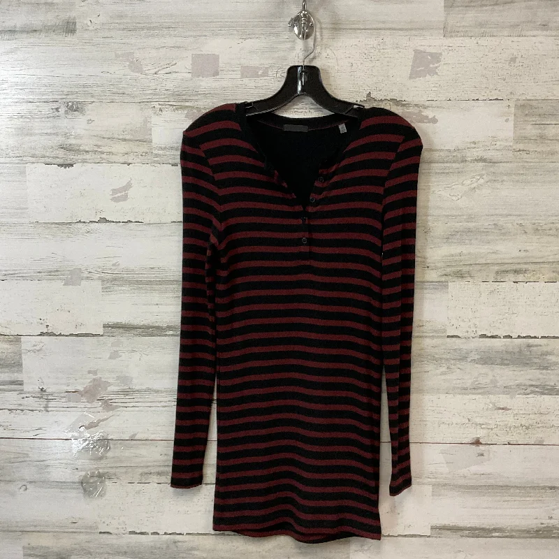 Versatile Comfort Top Long Sleeve By Atm In Black & Brown, Size: S