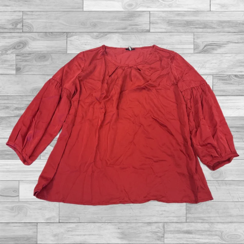 Elegant And Casual Top 3/4 Sleeve By Talbots In Red, Size: 8