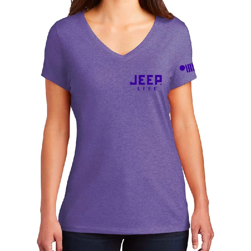 Spiritual Vitality Ladies Jeep® Life Purple Tone Triblend V-neck