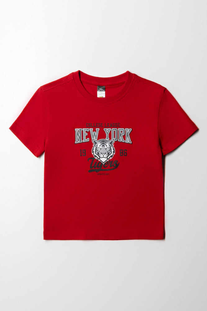 Relaxed Chic Short Sleeve T-Shirt Red
