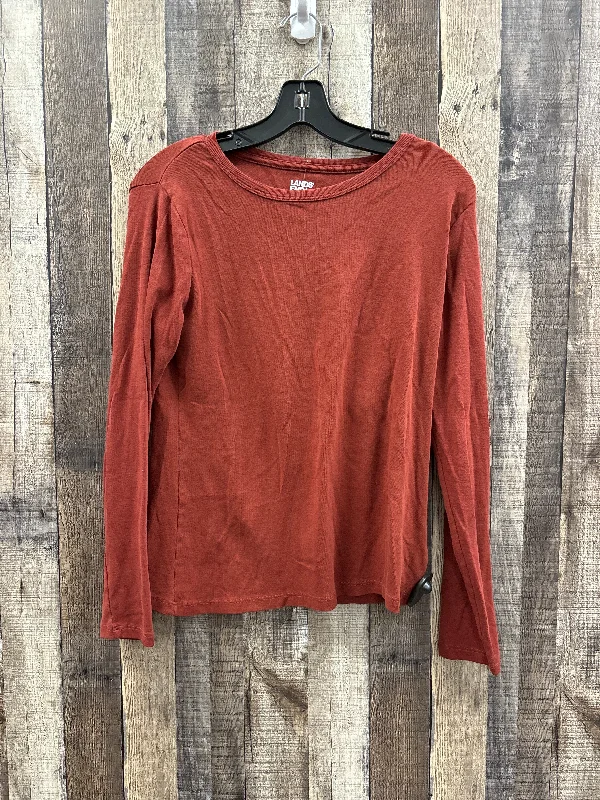Exquisite Craftsmanship Top Long Sleeve By Lands End In Brown, Size: M