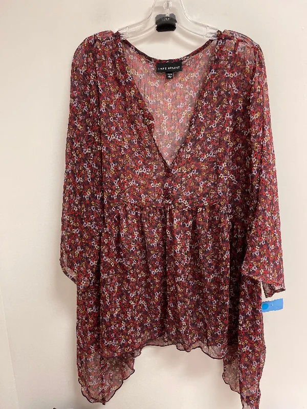 Editorial Design Tunic 3/4 Sleeve By Lane Bryant In Purple, Size: Xl