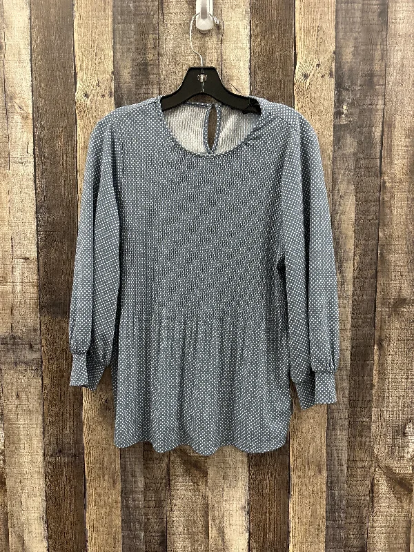 Luxury Style Top Long Sleeve By Adrianna Papell In Polkadot Pattern, Size: M